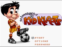 Title screen of Soccer Kid on the Nintendo SNES.