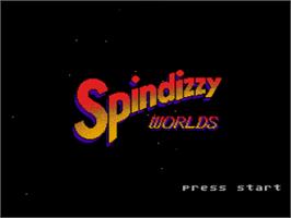 Title screen of Spindizzy Worlds on the Nintendo SNES.