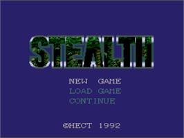 Title screen of Stealth on the Nintendo SNES.