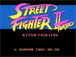 Title screen of Street Fighter II Turbo: Hyper Fighting on the Nintendo SNES.
