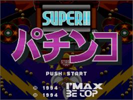 Title screen of Super!! Pachinko on the Nintendo SNES.
