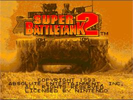Title screen of Super Battletank 2 on the Nintendo SNES.