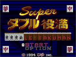 Title screen of Super Double Yakuman on the Nintendo SNES.