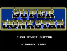 Title screen of Super Dunk Star on the Nintendo SNES.