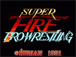 Title screen of Super Fire Pro Wrestling on the Nintendo SNES.