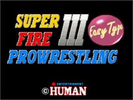 Title screen of Super Fire Pro Wrestling 3 - Easy Type on the Nintendo SNES.