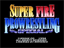 Title screen of Super Fire Pro Wrestling Special on the Nintendo SNES.