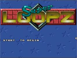 Title screen of Super Loopz on the Nintendo SNES.