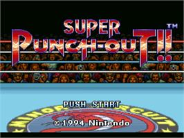 Title screen of Super Punch-Out!! on the Nintendo SNES.