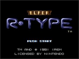 Title screen of Super R-Type on the Nintendo SNES.