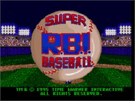 Title screen of Super R.b.i. Baseball on the Nintendo SNES.
