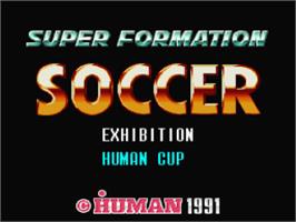 Title screen of Super Soccer on the Nintendo SNES.