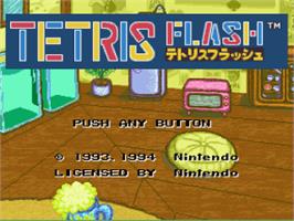 Title screen of Tetris 2 on the Nintendo SNES.