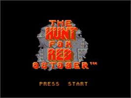 Title screen of The Hunt for Red October on the Nintendo SNES.