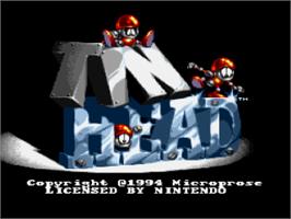 Title screen of Tinhead on the Nintendo SNES.