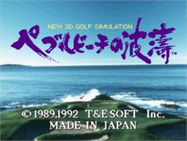 Title screen of True Golf Classics - Pebble Beach Golf Links on the Nintendo SNES.