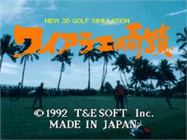 Title screen of True Golf Classics - Waialae Country Club on the Nintendo SNES.
