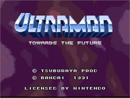 Title screen of Ultraman on the Nintendo SNES.