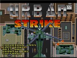 Title screen of Urban Strike on the Nintendo SNES.