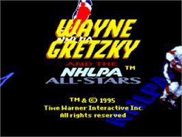 Title screen of Wayne Gretzky And The Nhlpa All-stars on the Nintendo SNES.
