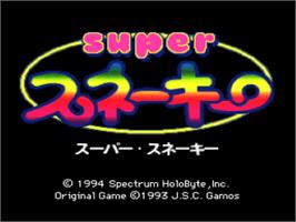 Title screen of WildSnake on the Nintendo SNES.