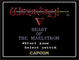 Title screen of Wizardry V: Heart of the Maelstrom on the Nintendo SNES.