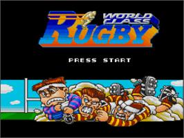 Title screen of World Class Rugby on the Nintendo SNES.
