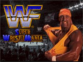 Title screen of Wwf Super Wrestlemania on the Nintendo SNES.