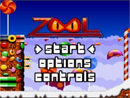 Title screen of Zool - Ninja of the “Nth” Dimension on the Nintendo SNES.