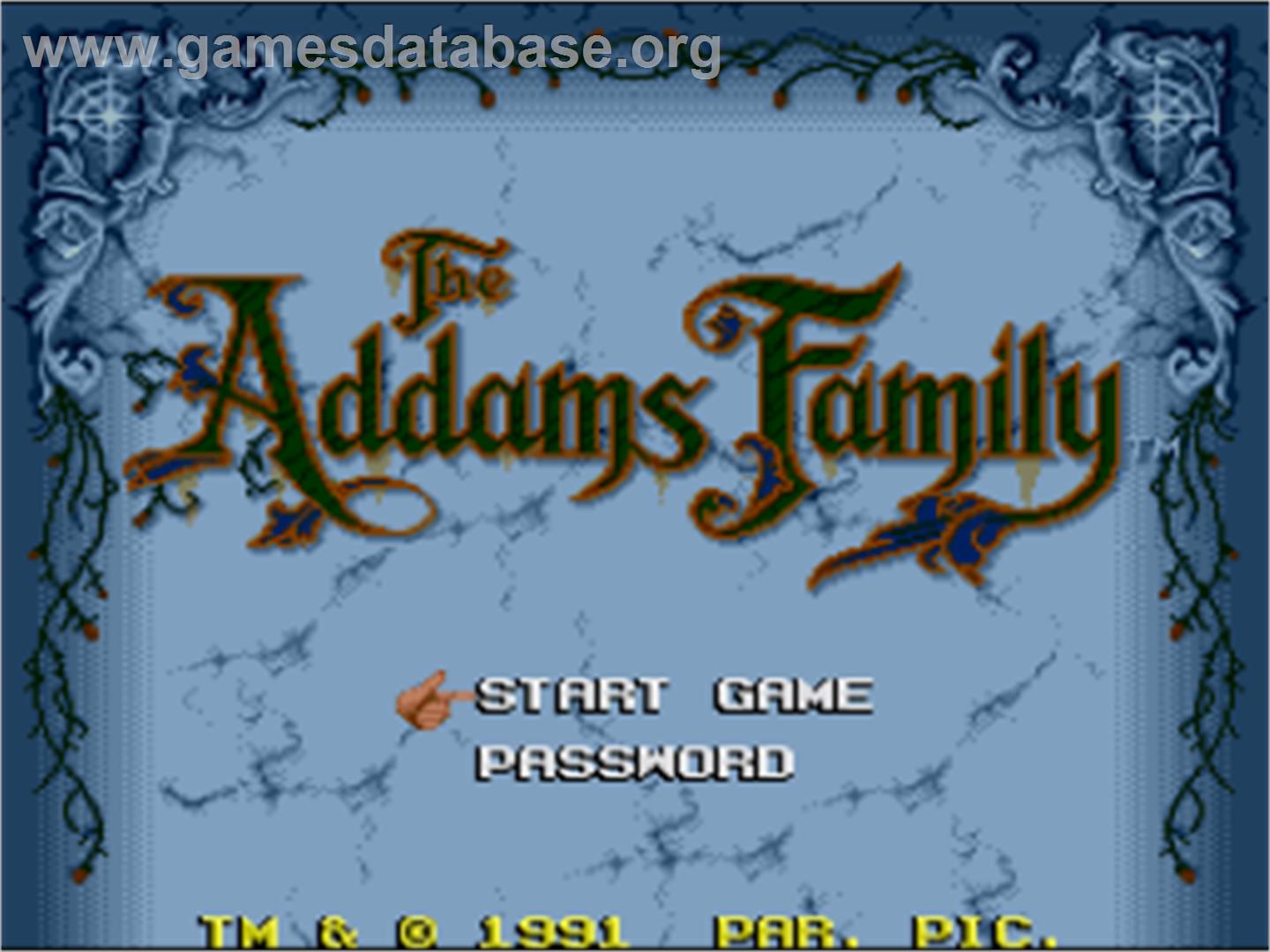 Addams Family, The - Nintendo SNES - Artwork - Title Screen