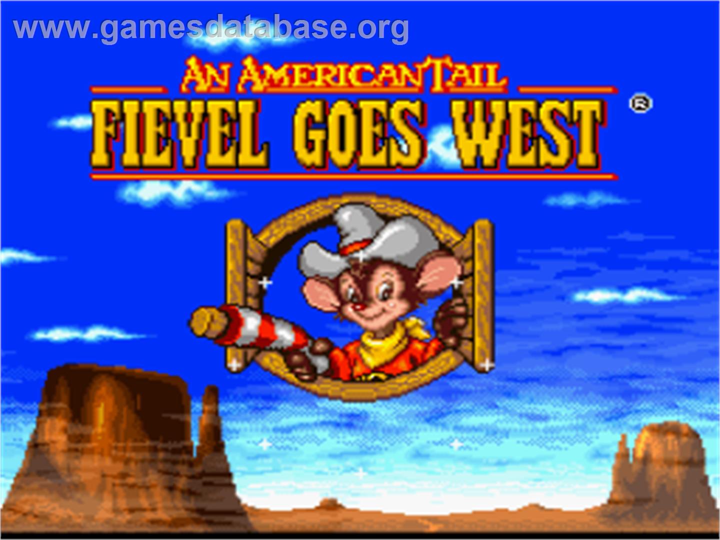 American Tail - Fievel Goes West, An - Nintendo SNES - Artwork - Title Screen