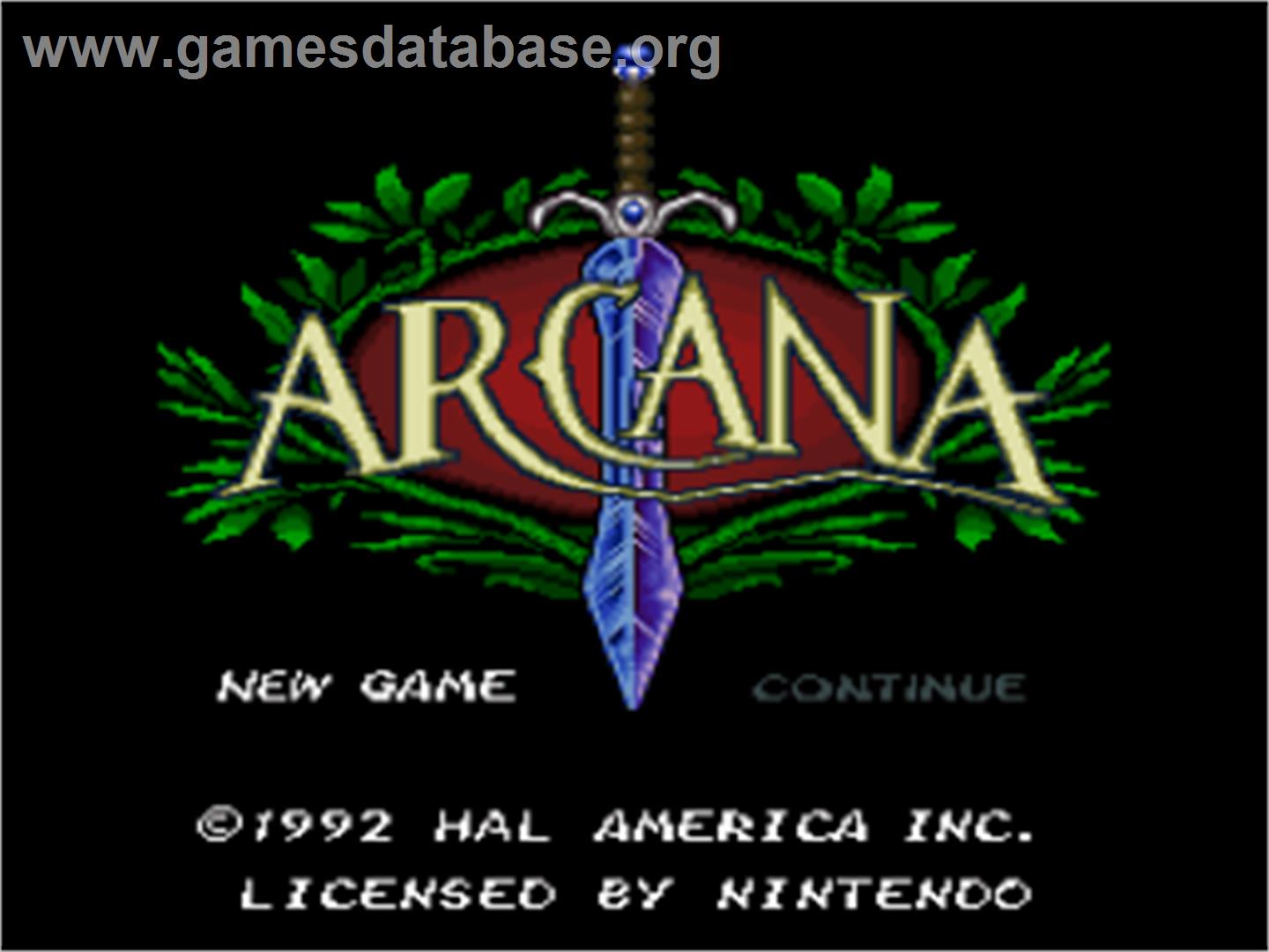 Arcana - Nintendo SNES - Artwork - Title Screen