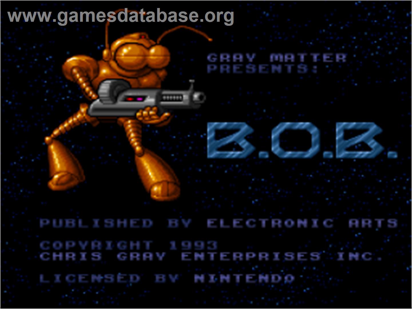B.o.b. - Nintendo SNES - Artwork - Title Screen
