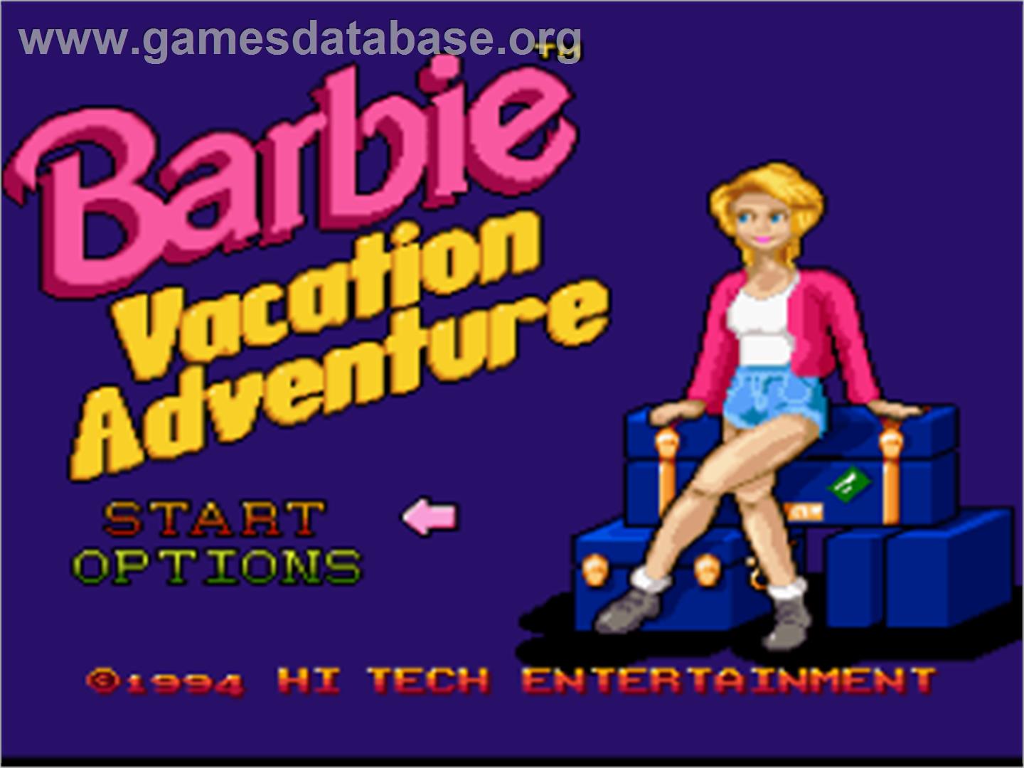 Barbie Vacation Adventure - Nintendo SNES - Artwork - Title Screen