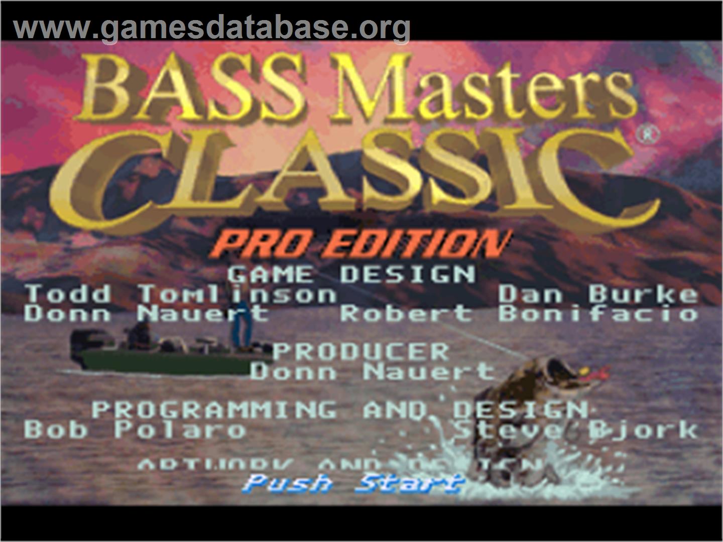 Bass Masters Classic - Pro Edition - Nintendo SNES - Artwork - Title Screen