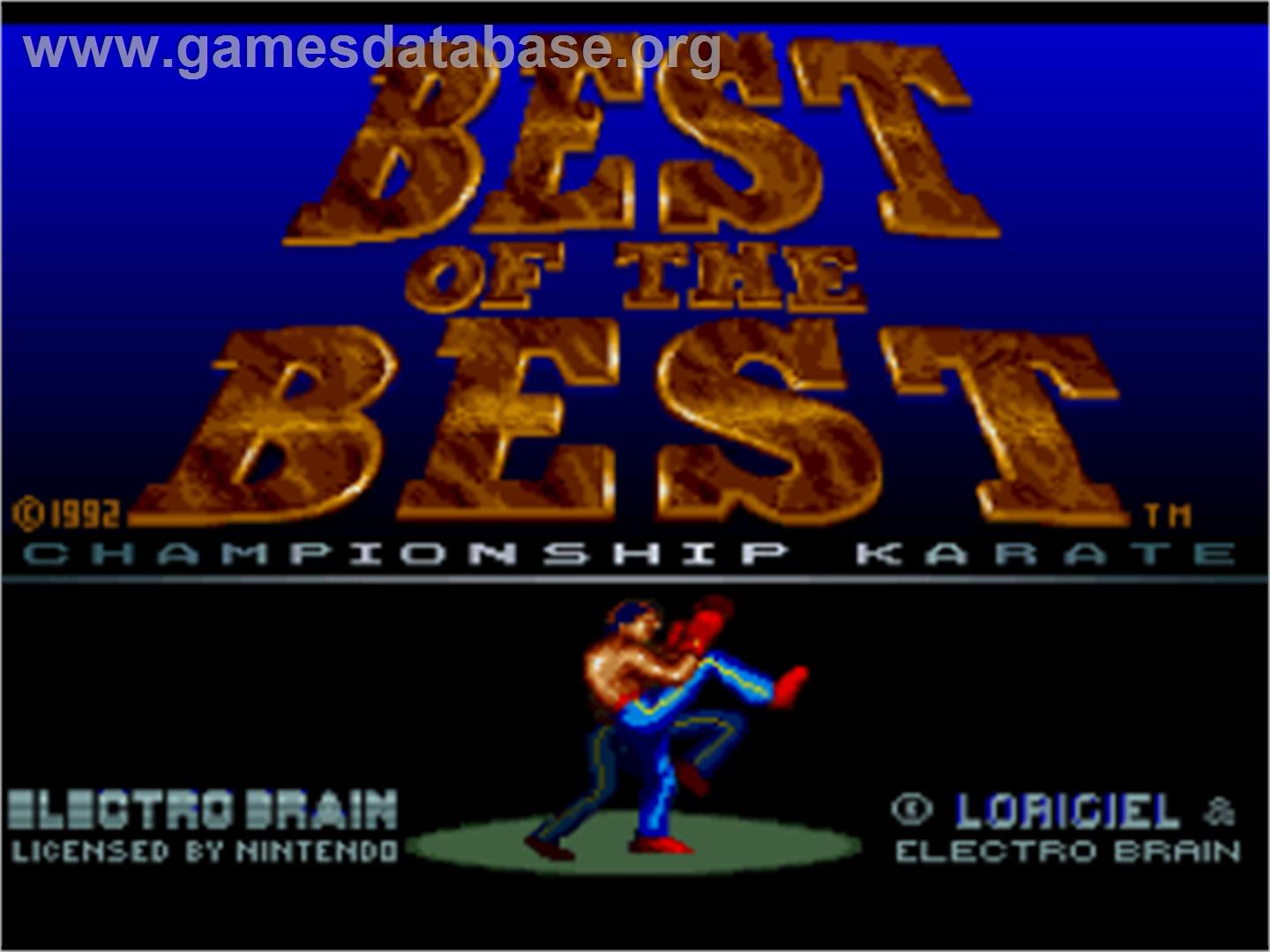 Best of the Best Championship Karate - Nintendo SNES - Artwork - Title Screen