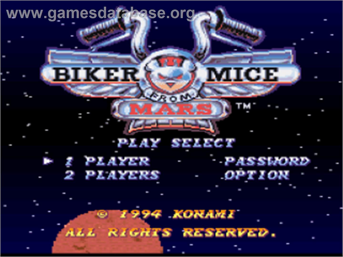 Biker Mice From Mars - Nintendo SNES - Artwork - Title Screen