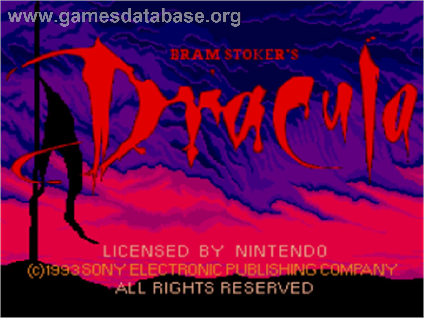 Bram Stoker's Dracula - Nintendo SNES - Artwork - Title Screen