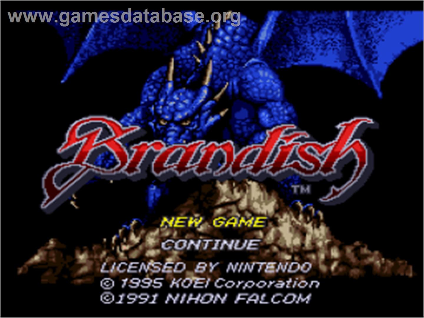 Brandish - Nintendo SNES - Artwork - Title Screen