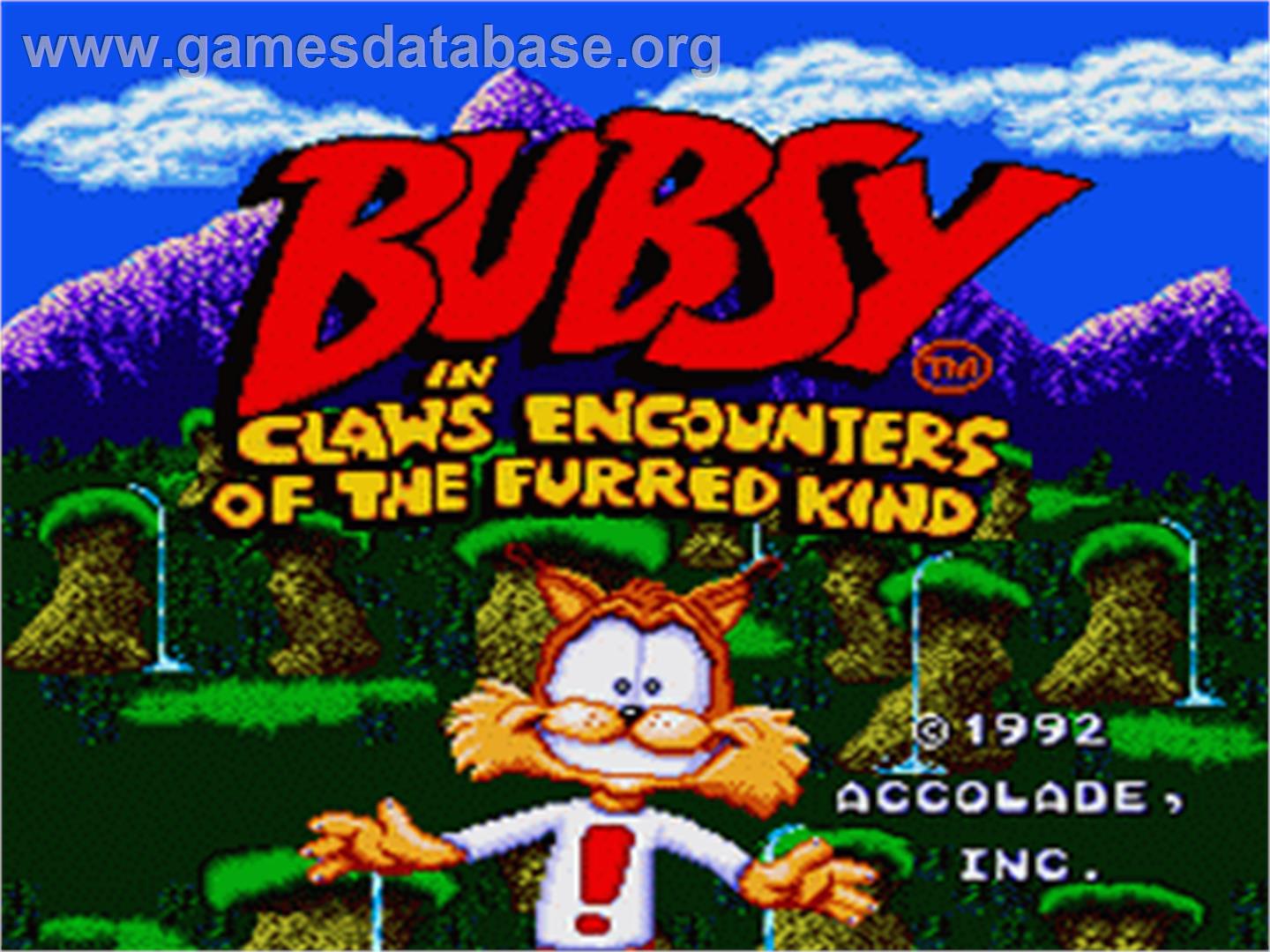 Bubsy in: Claws Encounters of the Furred Kind - Nintendo SNES - Artwork - Title Screen