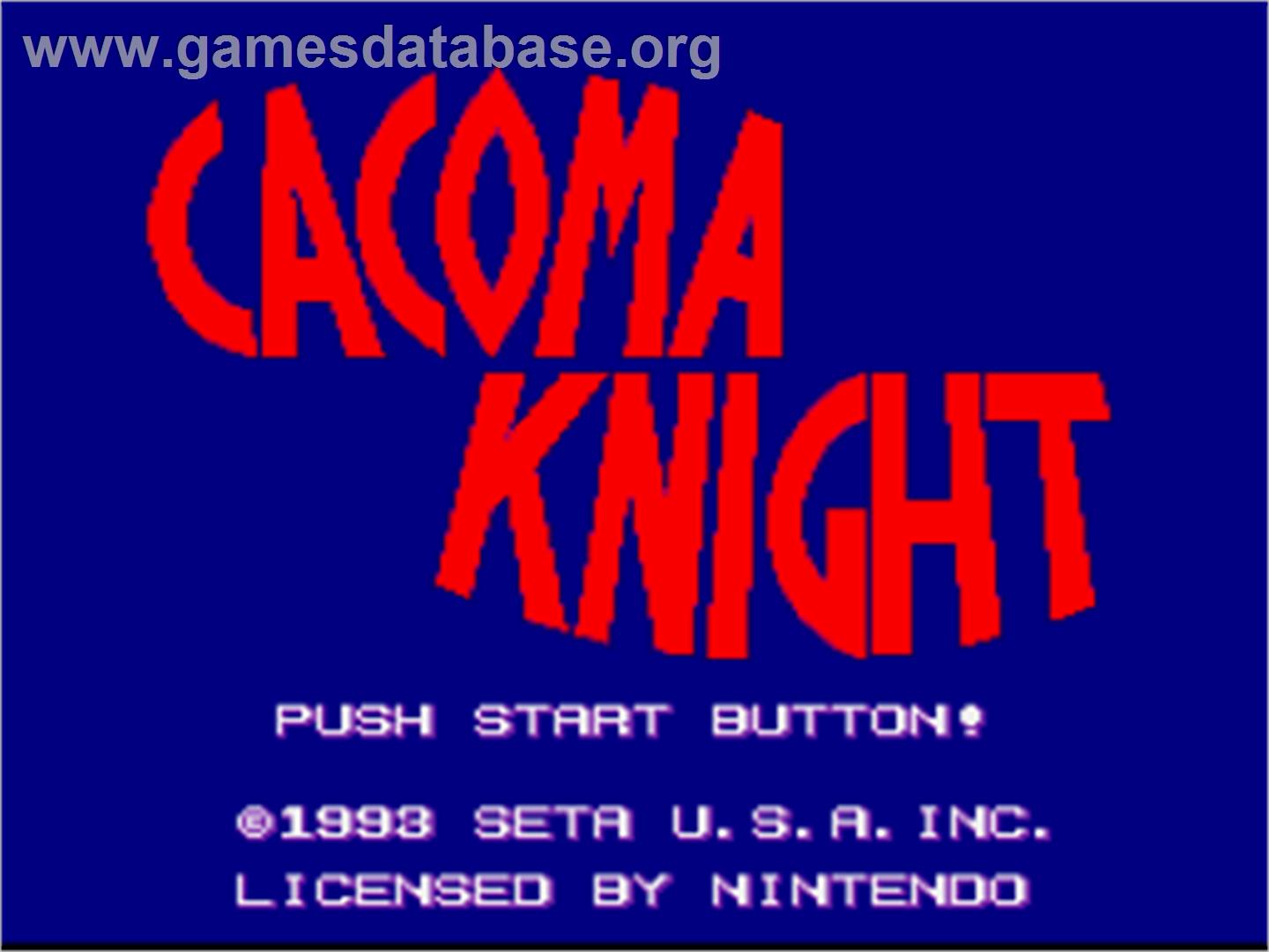 Cacoma Knight in Bizyland - Nintendo SNES - Artwork - Title Screen