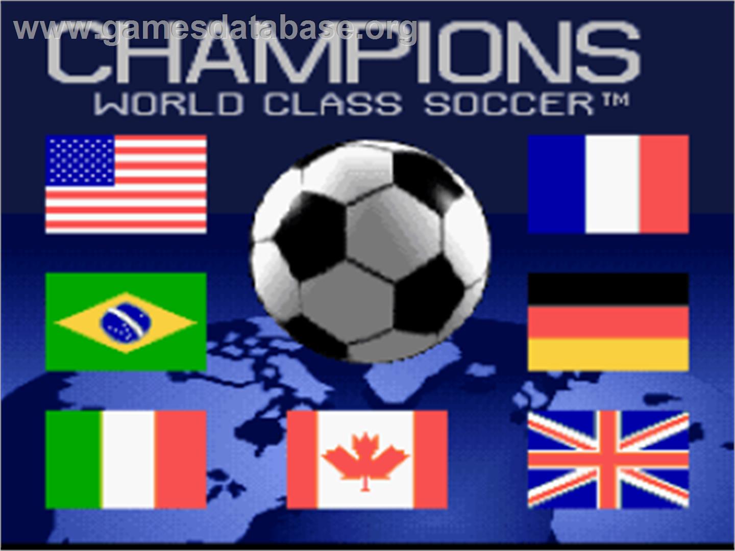 Champions World Class Soccer - Nintendo SNES - Artwork - Title Screen