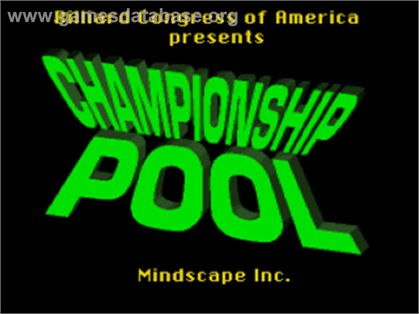 Championship Pool - Nintendo SNES - Artwork - Title Screen