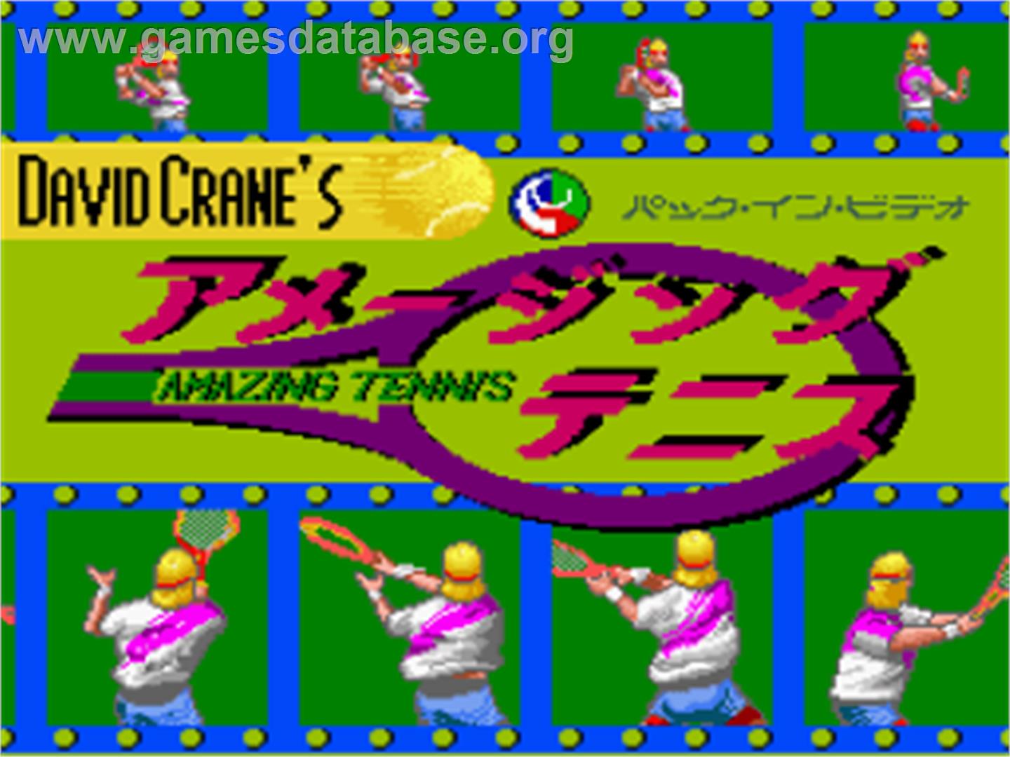 David Crane's Amazing Tennis - Nintendo SNES - Artwork - Title Screen