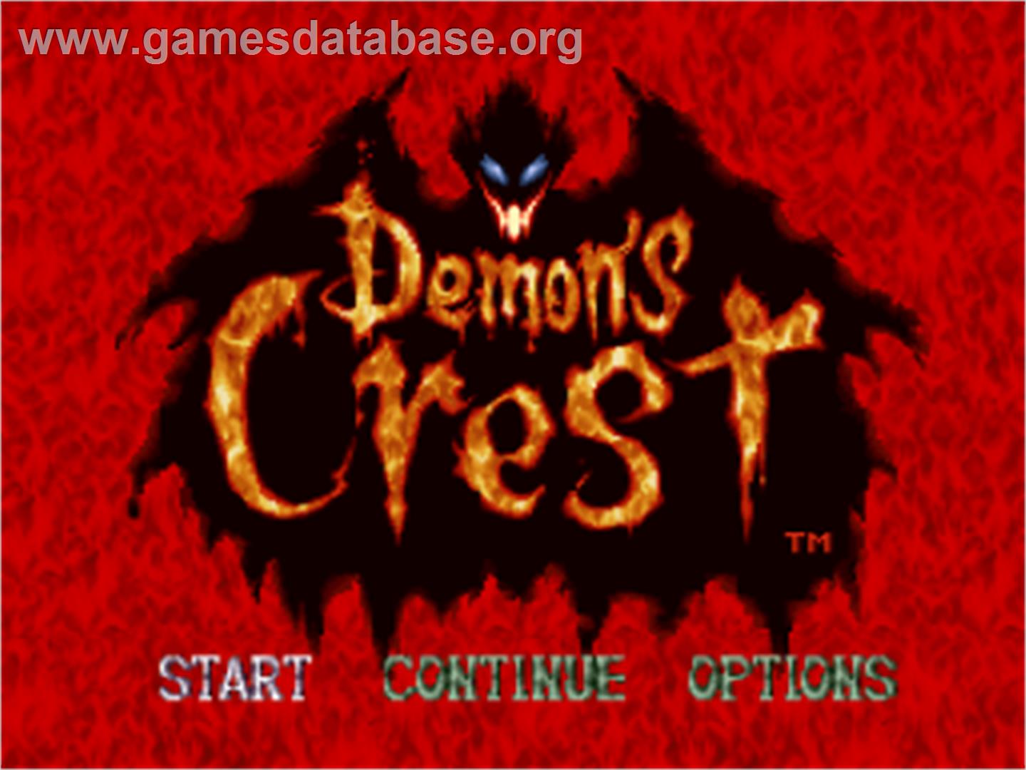 Demon's Crest - Nintendo SNES - Artwork - Title Screen