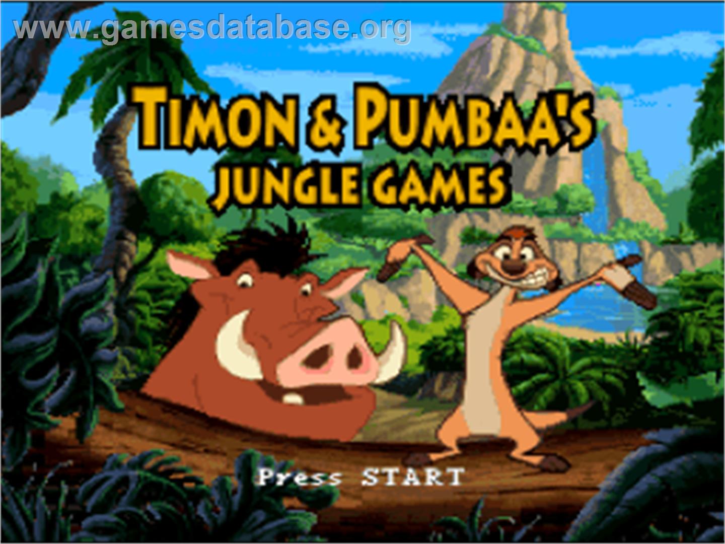 Disney's Timon & Pumbaa's Jungle Games - Nintendo SNES - Artwork - Title Screen