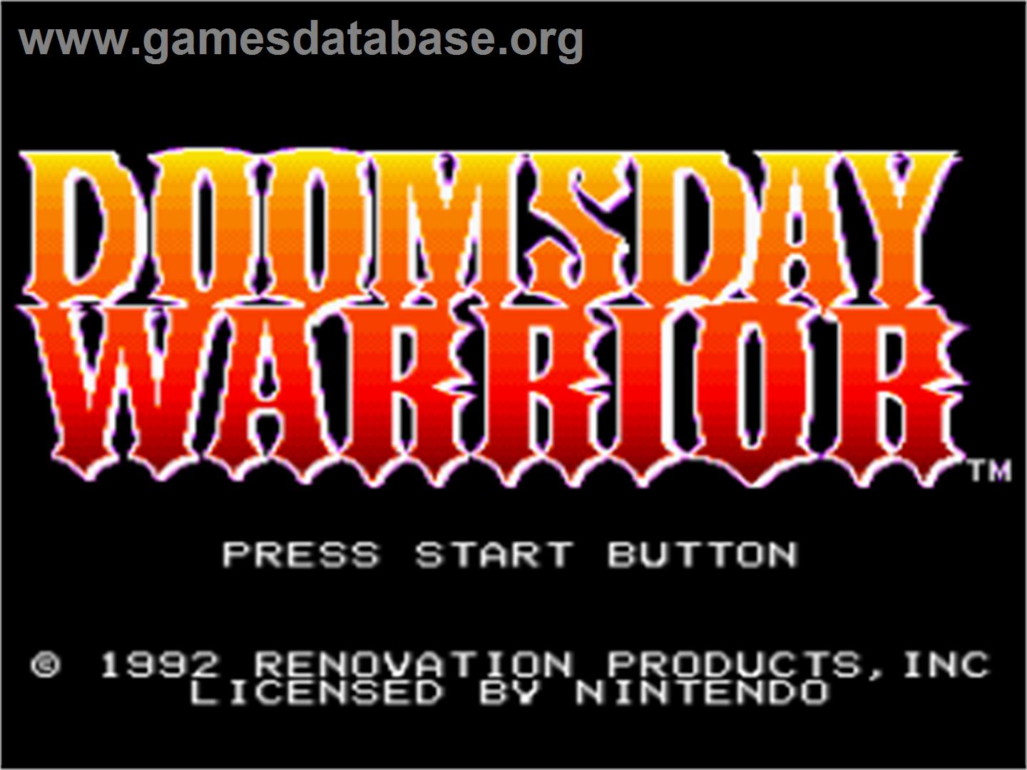 Doomsday Warrior - Nintendo SNES - Artwork - Title Screen