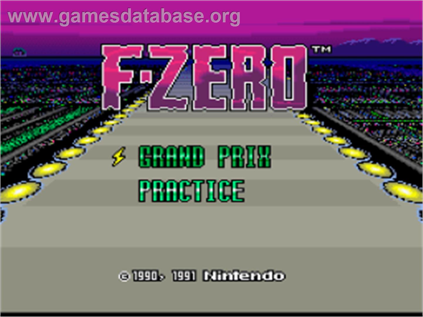 F-Zero - Nintendo SNES - Artwork - Title Screen