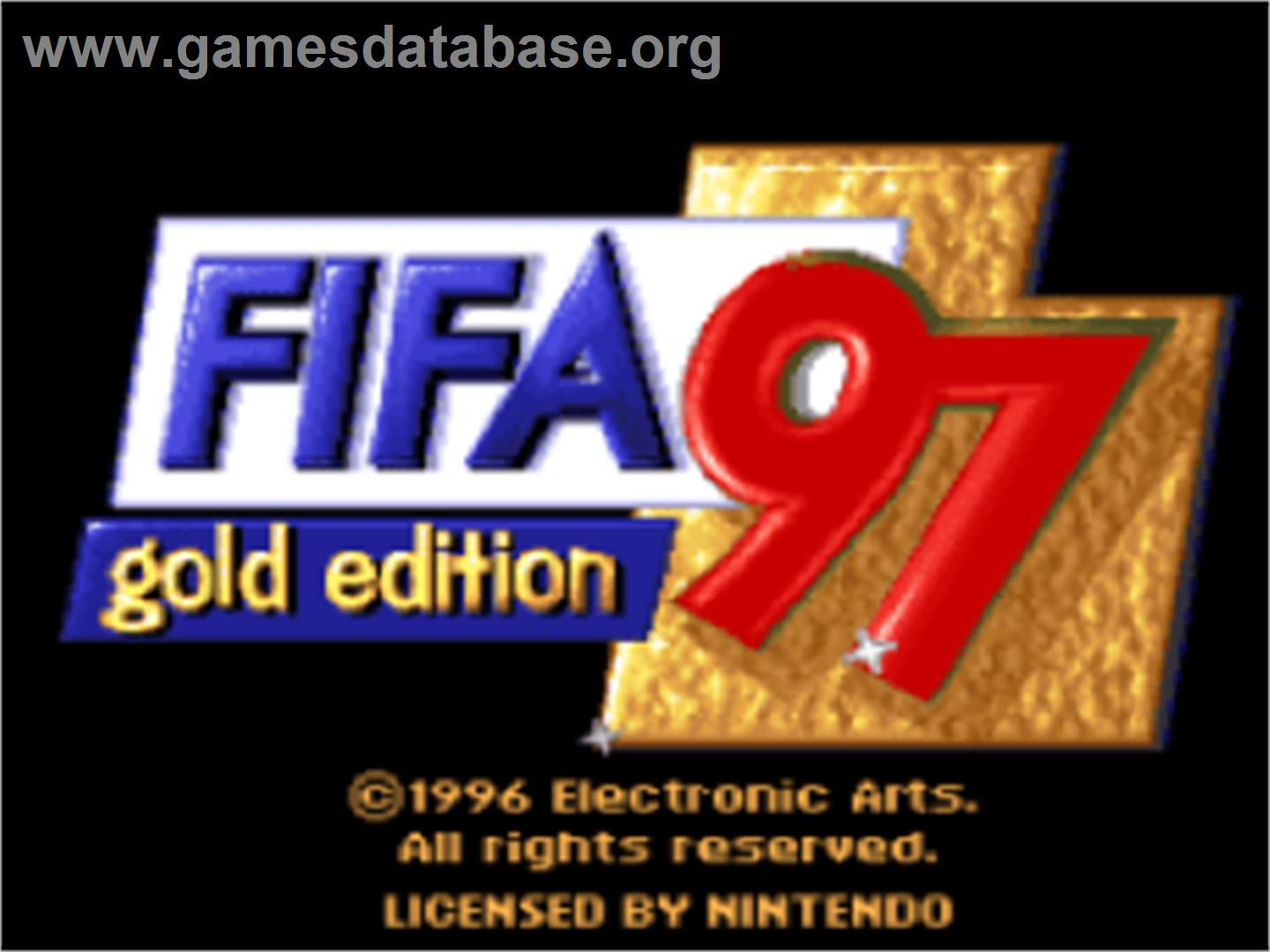FIFA 97: Gold Edition - Nintendo SNES - Artwork - Title Screen