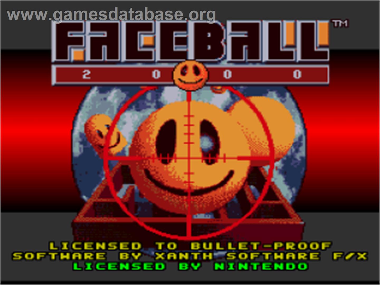 Faceball 2000 - Nintendo SNES - Artwork - Title Screen